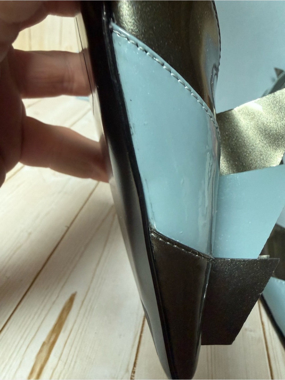Prada Colorblock Pointed Toe d’Orsay Pumps Blue/Dark Grey Sz 37.5 / 7.5 - Picture 9 of 15